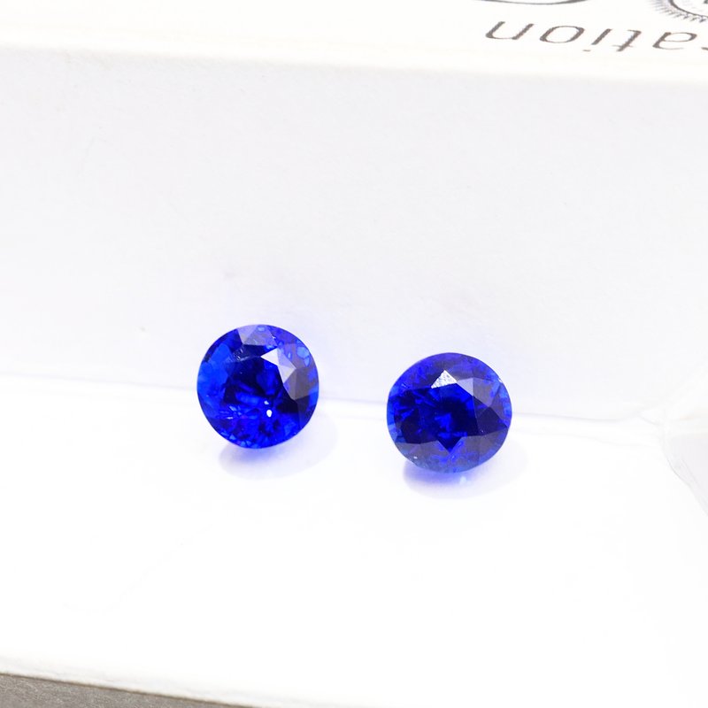 Royal Blue Sapphire Pair - View 2