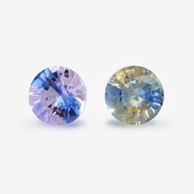Bi-Color Sapphire Pair