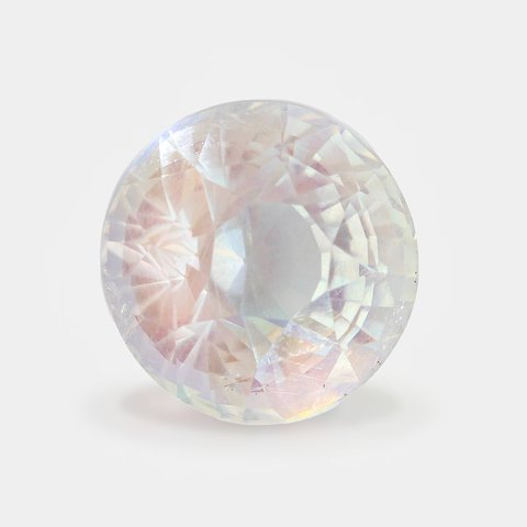 Лунный камень, 7,76 ct · Белый (бесцветный) · Круглый