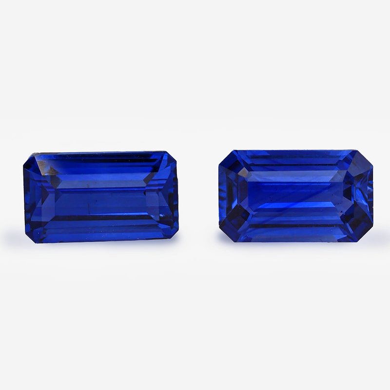 Vivid Blue Sapphire Pair - View 1