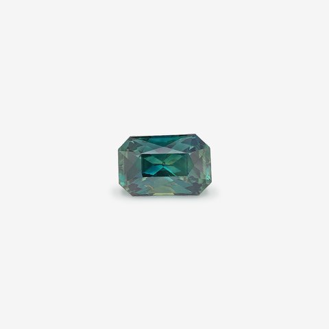 Сапфир, 1,61 ct · Бирюзовый (зеленовато-синий) · Радиант